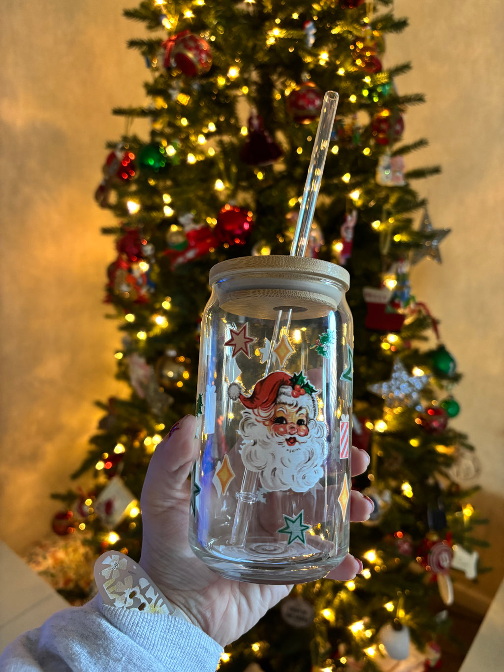 Holly Jolly Glass Cup