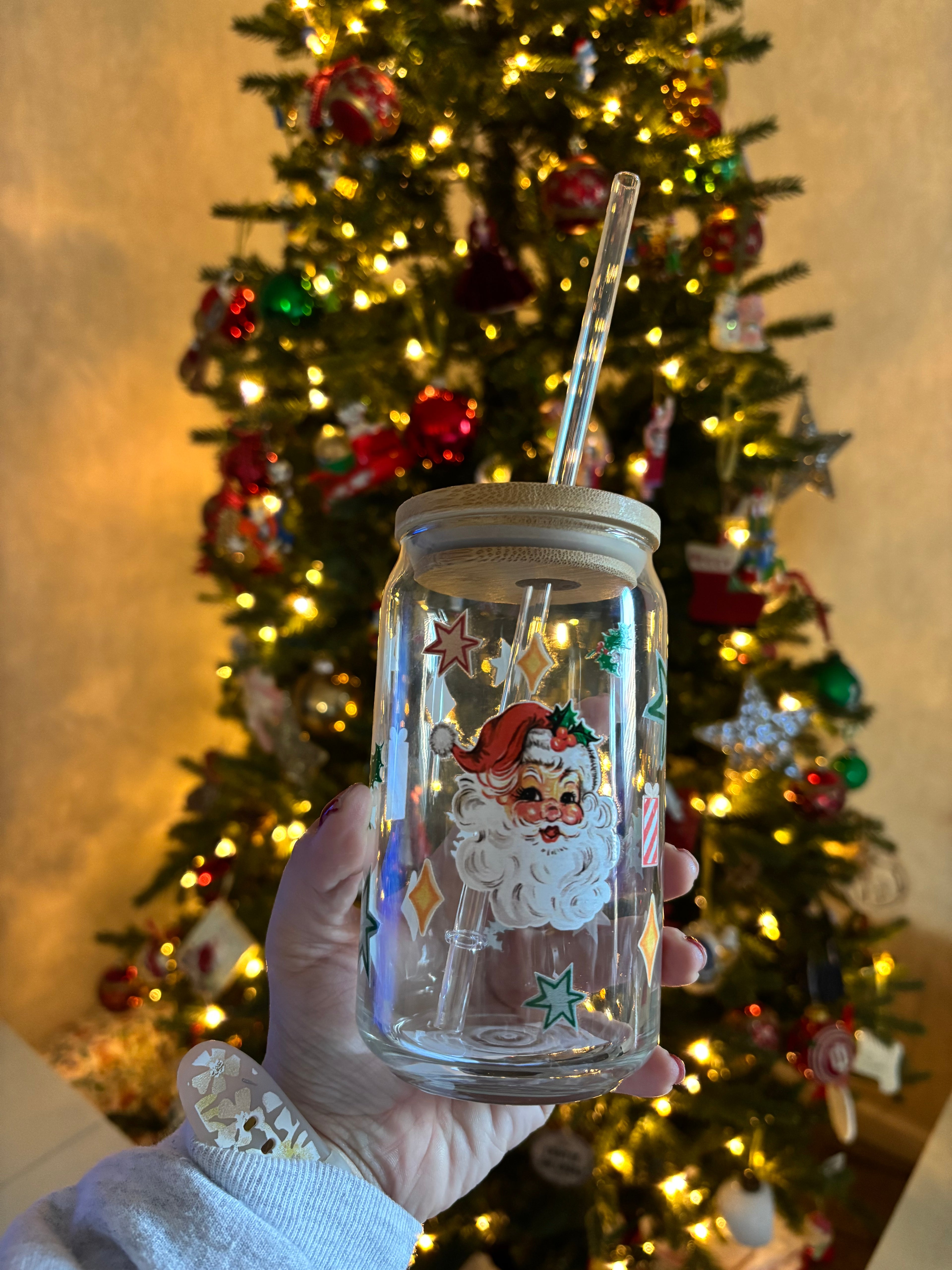Holly Jolly Glass Cup